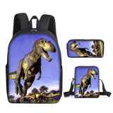 Laden Sie das Bild in den Galerie-Viewer, 3D T-Rex Durable Dinosaur Cartoon Travel Backpack School Laptop Daypack Waterproof Bag 11(3pcs) / 16in
