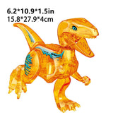 Laden Sie das Bild in den Galerie-Viewer, 12&quot; Dinosaur Jurassic Theme DIY Action Figures Building Blocks Toy Playsets Acrylic Oragne Velociraptor