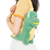 Laden Sie das Bild in den Galerie-Viewer, Adorable Soft Plush Dinosaur Crossbody Bag Zipper Satchel Animal Shoulder Bag Kids Gift Green Zipper Bag