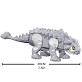 Laden Sie das Bild in den Galerie-Viewer, 12&quot; Dinosaur Jurassic Theme DIY Action Figures Building Blocks Toy Playsets Silver Ankylosaurus / 19.7*6cm
