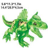 Laden Sie das Bild in den Galerie-Viewer, 12&quot; Dinosaur Jurassic Theme DIY Action Figures Building Blocks Toy Playsets Acrylic Green Carnotaurus