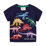 Laden Sie das Bild in den Galerie-Viewer, 2-7 Years Old Kids Luminous T Shirt Dinosaur Animal Shark Pattern Summer Clothing Dinosaur / 2T