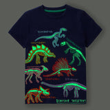 Laden Sie das Bild in den Galerie-Viewer, 2-7 Years Old Kids Luminous T Shirt Dinosaur Animal Shark Pattern Summer Clothing