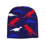 Load image into Gallery viewer, 40-54cm Dinosaur Beanie Knitted Hat Camouflage Warm Winter Hat for Toddler Kids 2-9 Blue Red