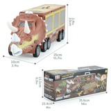 Laden Sie das Bild in den Galerie-Viewer, Dinosaur Toy Triceratops Truck with Pull Back Cars and Figures Storage Carrier Truck