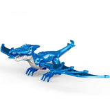 Laden Sie das Bild in den Galerie-Viewer, 12‘’ Dinosaur Jurassic Theme DIY Action Figures Building Blocks Toy Playsets Blue Pterosaur / 20.1*30.5cm