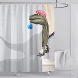 Laden Sie das Bild in den Galerie-Viewer, 3D Dinosaur Bathroom Decor Stall Curtain Lightproof Shower Curtain and Carpet Set