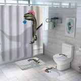 Laden Sie das Bild in den Galerie-Viewer, 3D Dinosaur Bathroom Decor Stall Curtain Lightproof Shower Curtain and Carpet Set