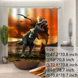 Laden Sie das Bild in den Galerie-Viewer, 3D Dinosaur Lively Shower Curtain Bathroom Decor No Smell 06 / 47.2*70.8 inch