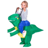 Laden Sie das Bild in den Galerie-Viewer, 3D Stegosaurus Tyrannosaurus Dinosaur Riding Inflatable Imitating Props Costume Children&#39;s Day Halloween Gift Green / 23-35in