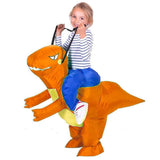 Laden Sie das Bild in den Galerie-Viewer, 3D Stegosaurus Tyrannosaurus Dinosaur Riding Inflatable Imitating Props Costume Children&#39;s Day Halloween Gift Orange / 23-35in