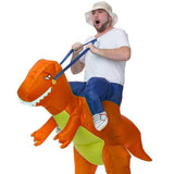 Laden Sie das Bild in den Galerie-Viewer, 3D Stegosaurus Tyrannosaurus Dinosaur Riding Inflatable Imitating Props Costume Children&#39;s Day Halloween Gift Orange / 59-79in