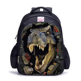 Laden Sie das Bild in den Galerie-Viewer, 3D T-Rex Durable Dinosaur Cartoon Travel Backpack School Laptop Daypack Waterproof Bag Black / S