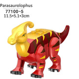 Laden Sie das Bild in den Galerie-Viewer, 5‘’ Mini Dinosaur Jurassic Theme DIY Action Figures Building Blocks Toy Playsets Parasaurolophus / Red