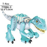 Laden Sie das Bild in den Galerie-Viewer, 5‘’ Mini Dinosaur Jurassic Theme DIY Action Figures Building Blocks Toy Playsets T-Rex / Light Blue