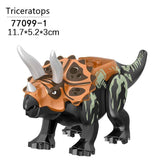 Laden Sie das Bild in den Galerie-Viewer, 5‘’ Mini Dinosaur Jurassic Theme DIY Action Figures Building Blocks Toy Playsets Triceratops / Black