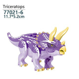 Laden Sie das Bild in den Galerie-Viewer, 5‘’ Mini Dinosaur Jurassic Theme DIY Action Figures Building Blocks Toy Playsets Triceratops / Purple
