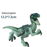 Laden Sie das Bild in den Galerie-Viewer, 5‘’ Mini Dinosaur Jurassic Theme DIY Action Figures Building Blocks Toy Playsets Velociraptor / Dark Green