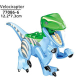 Laden Sie das Bild in den Galerie-Viewer, 5‘’ Mini Dinosaur Jurassic Theme DIY Action Figures Building Blocks Toy Playsets Velociraptor / Light Blue