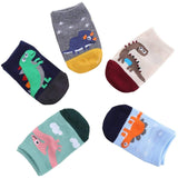 Laden Sie das Bild in den Galerie-Viewer, 5PCS Set of Various Types Dinosaur Cartoon Children&#39;s Non-Slip Knitting Cotton Socks