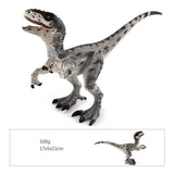 Laden Sie das Bild in den Galerie-Viewer, 7‘’ Realistic Velociraptor Dinosaur Solid Figure Model Toy Decor with Movable Jaw and Arm Gray