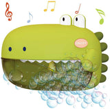 Laden Sie das Bild in den Galerie-Viewer, Automatic Electric Bathtub Dinosaur Bubble Blower Machine Bubble Making Toy with Music Green / Dinosaur