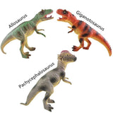 Laden Sie das Bild in den Galerie-Viewer, Different Types of Dinosaurs with Sound T Rex Triceratops Stegosaurus Model Toy for Kids 3 pcs-A