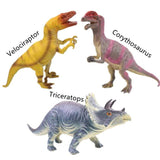 Laden Sie das Bild in den Galerie-Viewer, Different Types of Dinosaurs with Sound T Rex Triceratops Stegosaurus Model Toy for Kids 3 pcs-B