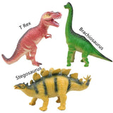 Laden Sie das Bild in den Galerie-Viewer, Different Types of Dinosaurs with Sound T Rex Triceratops Stegosaurus Model Toy for Kids 3 pcs-C