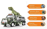 Laden Sie das Bild in den Galerie-Viewer, Dinosaur Capture Storage Carrier Alloy Metal Truck Vehicle Car Toy Set with Light and Sound
