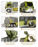 Load image into Gallery viewer, Dinosaur Capture Storage Carrier Alloy Metal Truck Vehicle Car Toy Set with Light and Sound