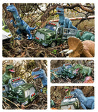 Laden Sie das Bild in den Galerie-Viewer, Dinosaur Capture Storage Carrier Alloy Metal Truck Vehicle Car Toy Set with Light and Sound