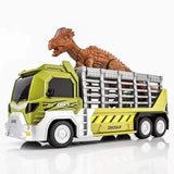 Laden Sie das Bild in den Galerie-Viewer, Dinosaur Capture Storage Carrier Alloy Metal Truck Vehicle Car Toy Set with Light and Sound Light Green / Pachycephalosaurus