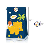 Laden Sie das Bild in den Galerie-Viewer, Dinosaur Paper Gift Bag with Sticker for Kraft Paper Christmas Gift Bags for Goodie Cookie Candy