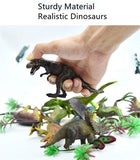 Laden Sie das Bild in den Galerie-Viewer, Educational Realistic Dinosaur Toys Figures Activity Play Mat Trees &amp; Container Playset