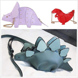 Laden Sie das Bild in den Galerie-Viewer, Fashion Stegosaurus Bag Dinosaur Shape Shoulder Bag PU Leather Rivet Purses Handbag Blue Stegosaurus+Red T Rex+Purple Triceratops(Save $10