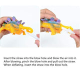 Laden Sie das Bild in den Galerie-Viewer, Inflatable Blowing Dinosaur Balloons Stress Relief Vent Toy for Kids 12 pcs/ set(random color)