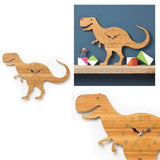 Laden Sie das Bild in den Galerie-Viewer, Wood Wall Clock Dinosaur T Rex Triceratops Quartz Clock Decoration for Kids Room