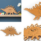 Laden Sie das Bild in den Galerie-Viewer, Wood Wall Clock Dinosaur T Rex Triceratops Quartz Clock Decoration for Kids Room
