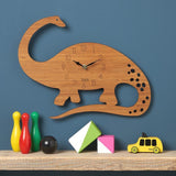 Laden Sie das Bild in den Galerie-Viewer, Wood Wall Clock Dinosaur T Rex Triceratops Quartz Clock Decoration for Kids Room Wood Diplodocus A