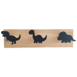 Laden Sie das Bild in den Galerie-Viewer, Wooden Dinosaur Wall Hooks Coat Hooks Wall Decoration for Kids Room Black
