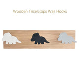 Laden Sie das Bild in den Galerie-Viewer, Wooden Dinosaur Wall Hooks Coat Hooks Wall Decoration for Kids Room Triceratops