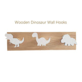 Laden Sie das Bild in den Galerie-Viewer, Wooden Dinosaur Wall Hooks Coat Hooks Wall Decoration for Kids Room White