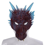 Laden Sie das Bild in den Galerie-Viewer, 3D PU Dinosaur Dragon Mask Halloween Party Props Costumes Decoration Blue-purple