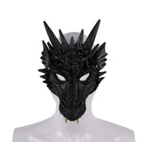 Laden Sie das Bild in den Galerie-Viewer, 3D PU Dinosaur Dragon Mask Halloween Party Props Costumes Decoration Black