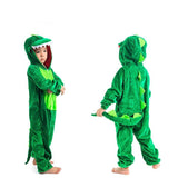Laden Sie das Bild in den Galerie-Viewer, 39&quot;-51&quot; Kids Halloween Dinosaur Costume Cosplay Performance Suit Green / 39.4&quot;