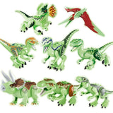 Load image into Gallery viewer, 5&quot; Luminous Dinosaur Jurassic Theme Building Blocks DIY Action Figures Play Set