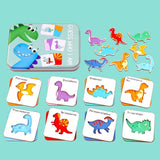 Laden Sie das Bild in den Galerie-Viewer, Guess Who I Am Dinosaur Matching Cards Kids Early Learning Cognitive Toys Dinosaur