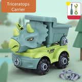 Laden Sie das Bild in den Galerie-Viewer, Inertial Take Apart Construction Dinosaur Truck Car T Rex Triceratops Excavator Toy for Kids Triceratops Carrier
