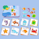 Laden Sie das Bild in den Galerie-Viewer, Guess Who I Am Dinosaur Matching Cards Kids Early Learning Cognitive Toys Ocean